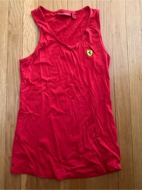 Ferrari Red Slim Women's Tank Top with Shield Logo